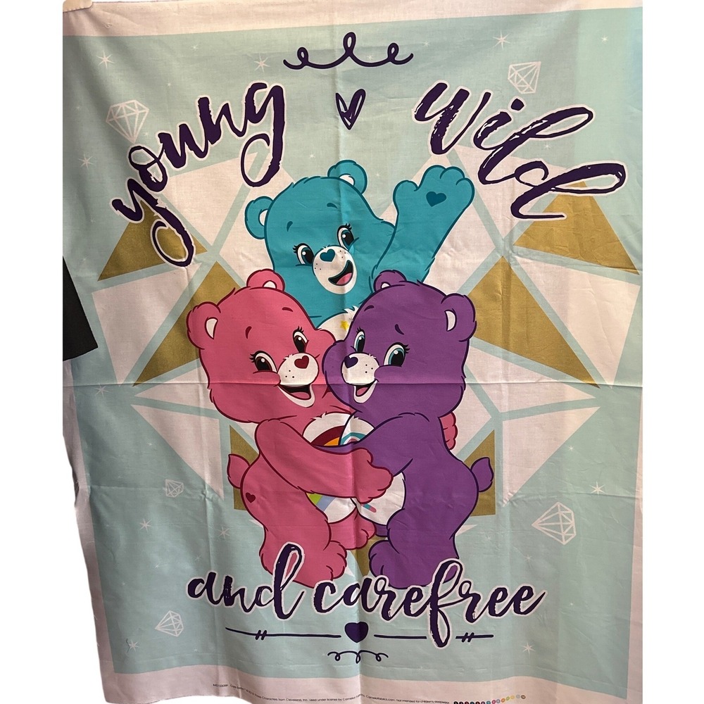 2018 Care Bears Fabric Panel Kidcore Kawaii Nostalgia Nursery DIY Craft Cartoon